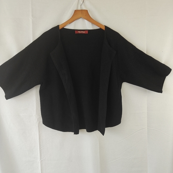 Max Mara Studio Open Front Knitted Wool Silk Blend Cartigan Size Large Women's - Picture 1 of 11